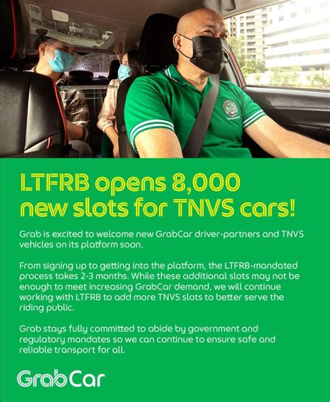 ltfrb grab slots 2024 schedule tnvs august|Grab Philippines welcomes LTFRB’s initiative to .